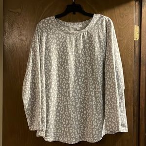 Grey cheetah print sweatshirt